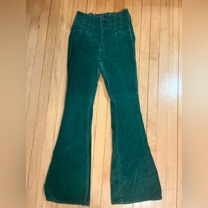 We The Free Dark Green Flare Corduroy jeans